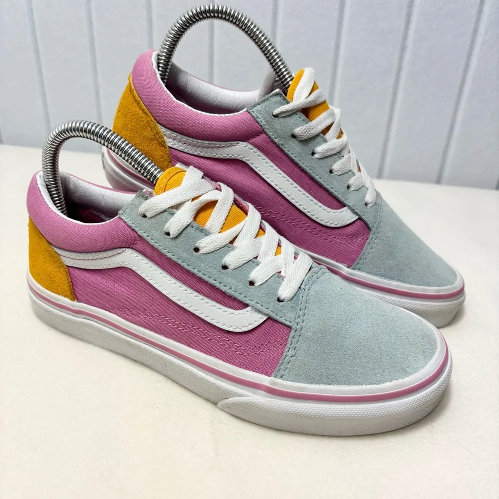 Vans Color Block Multi‎ Colored Pink Yellow Blue Vans Junior size 5